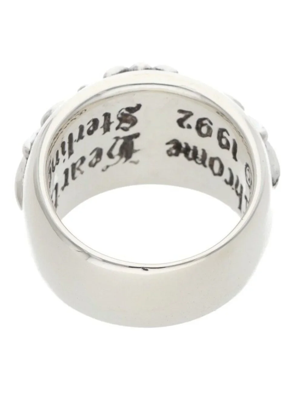 Chrome Hearts Flrl Floral Cross Silver Ring